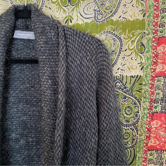 Wooden Ships x Anthropologie Gray Wool Blend Water-Shawl Cardigan Size Small - Picture 7 of 15